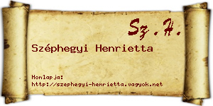 Széphegyi Henrietta névjegykártya
