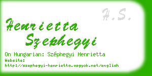 henrietta szephegyi business card