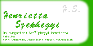 henrietta szephegyi business card